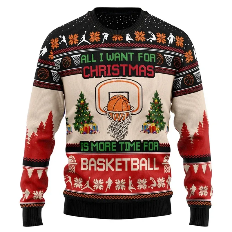 New 2026 Ugly Christmas Sweater Men Santa Claus Pattern Pullovers Women 2026 New Year Merry Christmas Crew Neck Sweatshirts — image 6