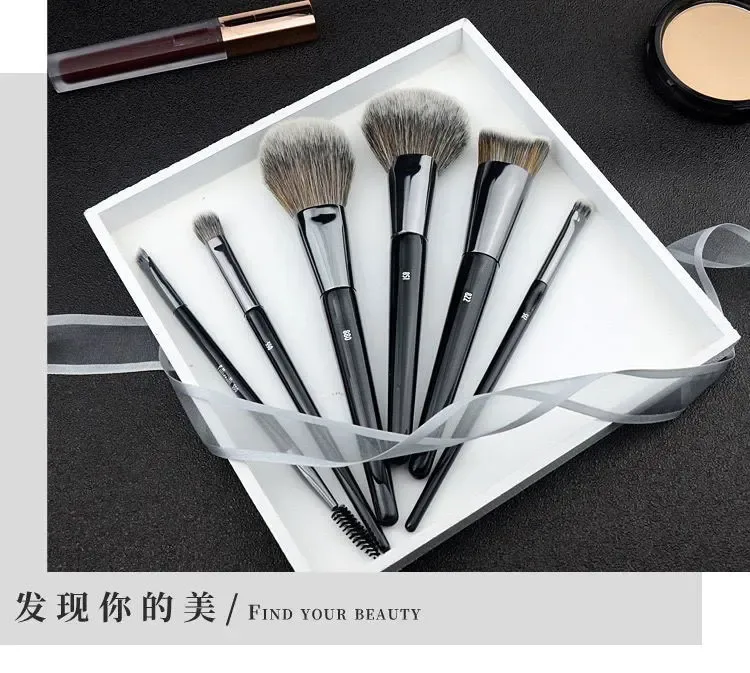 1ks #854 Angled Foundation Make-up štětce Base Make-up štětce sklon Liquid Black kosmetické nástroje kosmetické nástroje pera na make-up