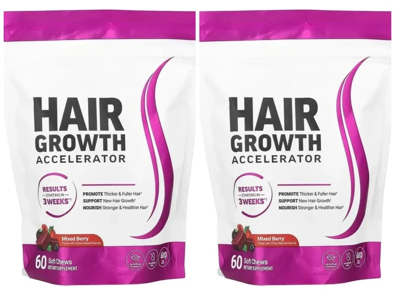 Hair Vitamin Gummies with Biotin Vitamin C E Daily Hair Care Support Nutritional Supplement Berry Flavor 60 Pieces — image 8