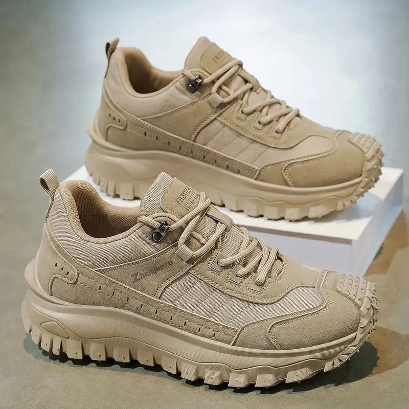 Autumn New High-Top Plus Size Casual Sports Shoes Outdoor Hiking Boots Comfortable Thick Sole Lightweight Casual Walking Shoes Suitable for All-Season Daily Outdoor Activities Walking And Travel Mountaineering Camping Gear — image 4
