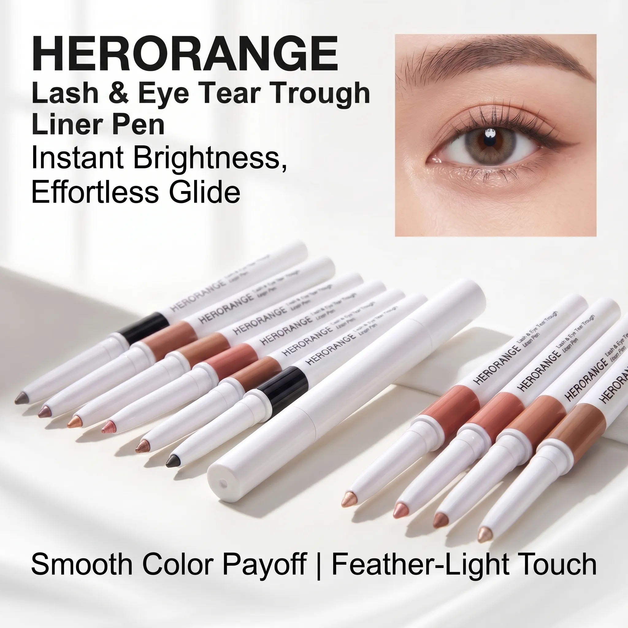 Herorange Matte Shimmer 2 in 1 under Eye Liner Long Wear Portable Daily Makeup — image 1
