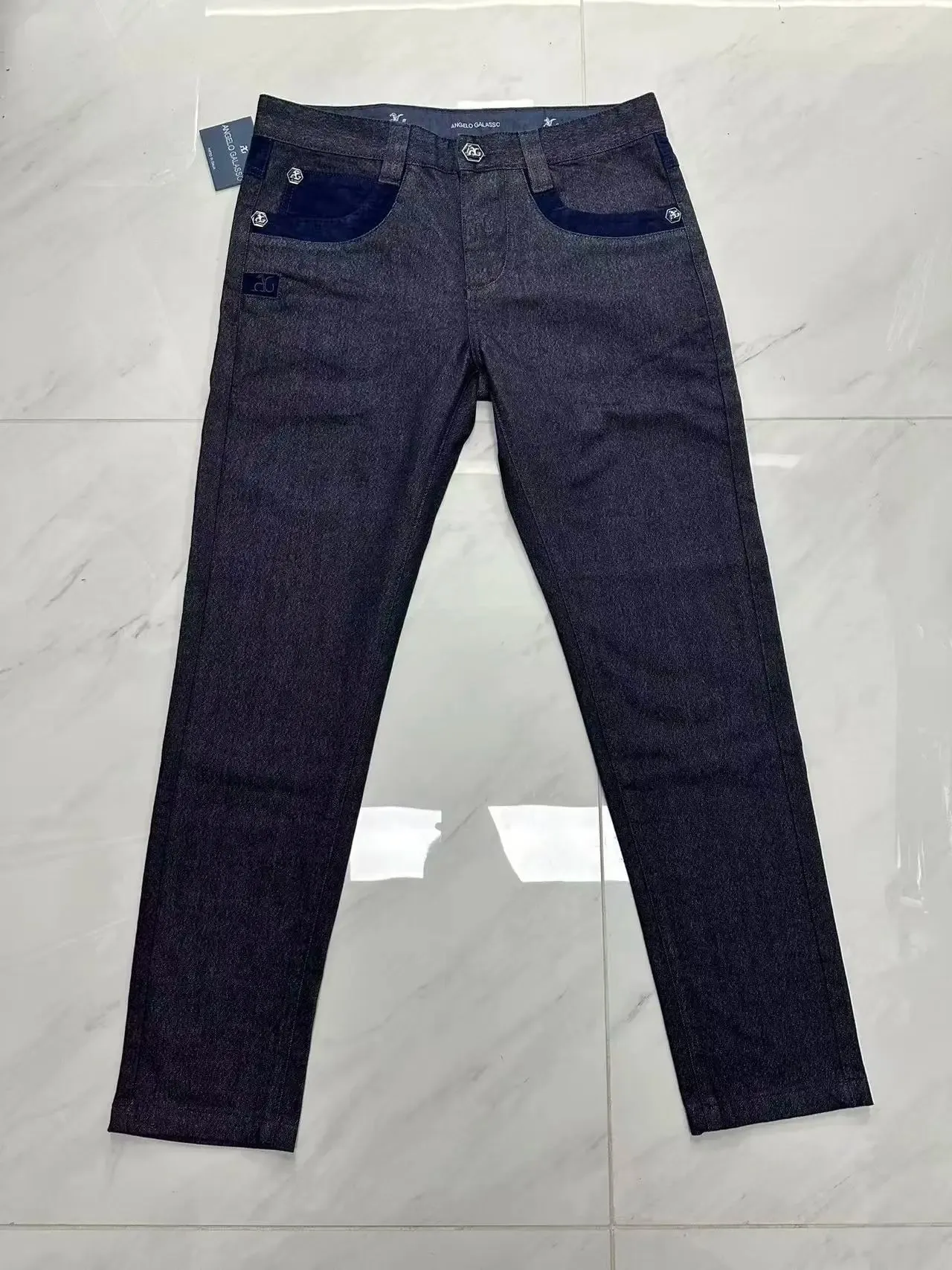 Jeans Cotton Thick Men 2027 new Embroidery elasticity Fashion zipper High quality comfortable Big size 34-42 long Pants — image 3