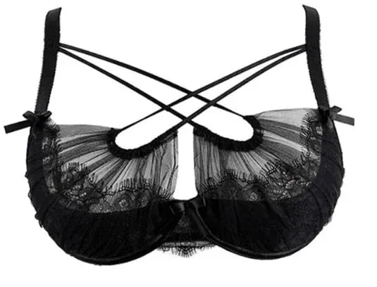Summer Lace Embroidery Cross Tie Lingerie Set Sheer Mesh Push Up Bra Comfortable Daily Wear Underwear for Women Size 32-38 — image 13