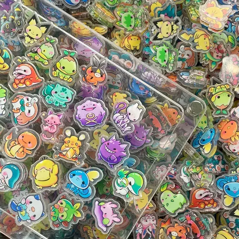 البوكيمون الاكريليك DIY بها بنفسك التصحيح Kawaii قلادة على شكل خاص قطع أنيمي الكرتون على الوجهين الطباعة المفاتيح دبوس المواد — image 8