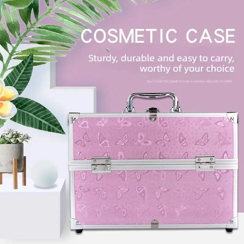 Professional Aluminum Alloy Cosmetic Case Large Capacity Multi-layer Portable Storage Box For Nail Tattoo Makeup Beauty Supplies