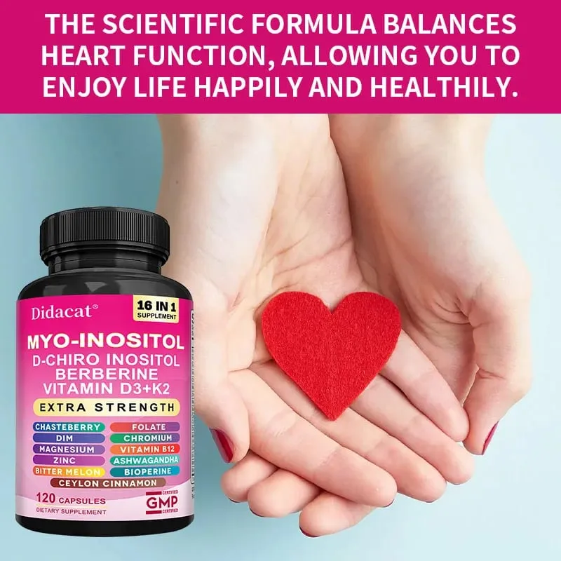 Myo Inositol Complex Capsules D-Chiro-Inositol & Vitamin D3 K2 Natural Daily Wellness Mood Relaxation & Body Vitality Support
