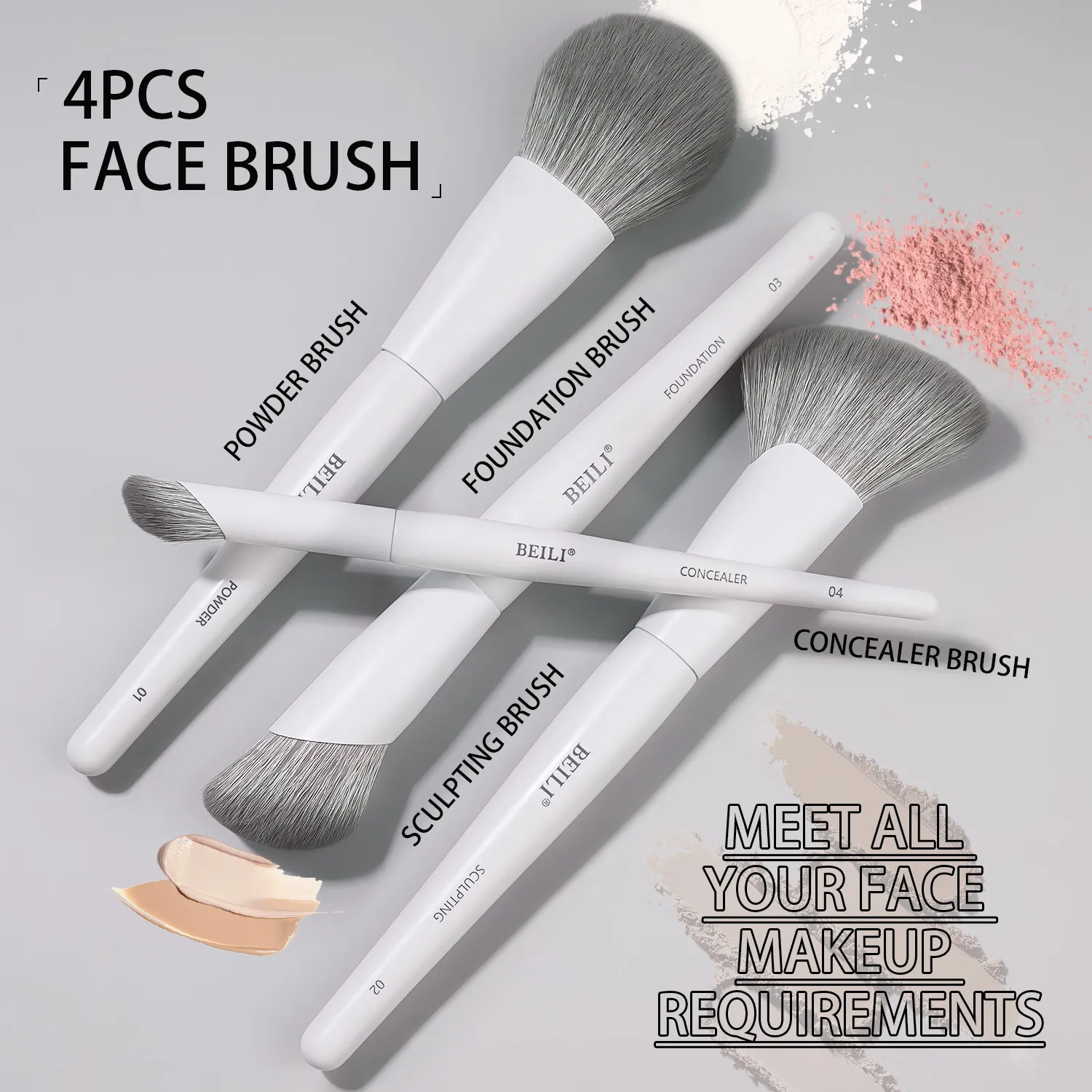 12-Piece Vegan Makeup Brush Set for Powder Foundation Concealer Eyebrows Eyeshadow Contour Eyeliner Blender Eye Brushes — image 5