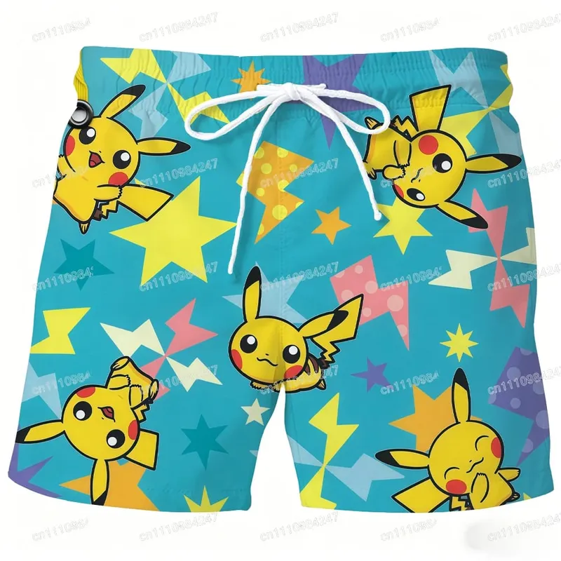 2026 Summer Psyduck Beach Shorts Pokemon Cartoon Quick Dry Board Shorts Cute Duck Print Casual Holiday Pants for Men Women Sport — image 8