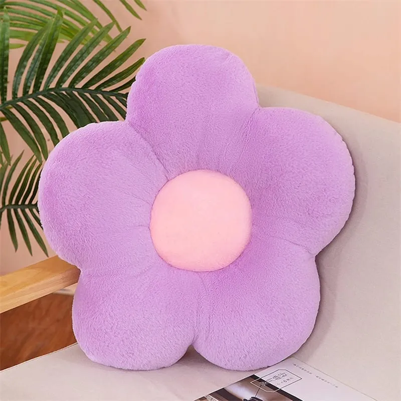 Practical 35cm Kawaii Colorful Flower Plush Pillow Cushion Soft Sunflower Plant Mat Stuffed Sofa Bed Sleeping Back Decor Gifts — image 12
