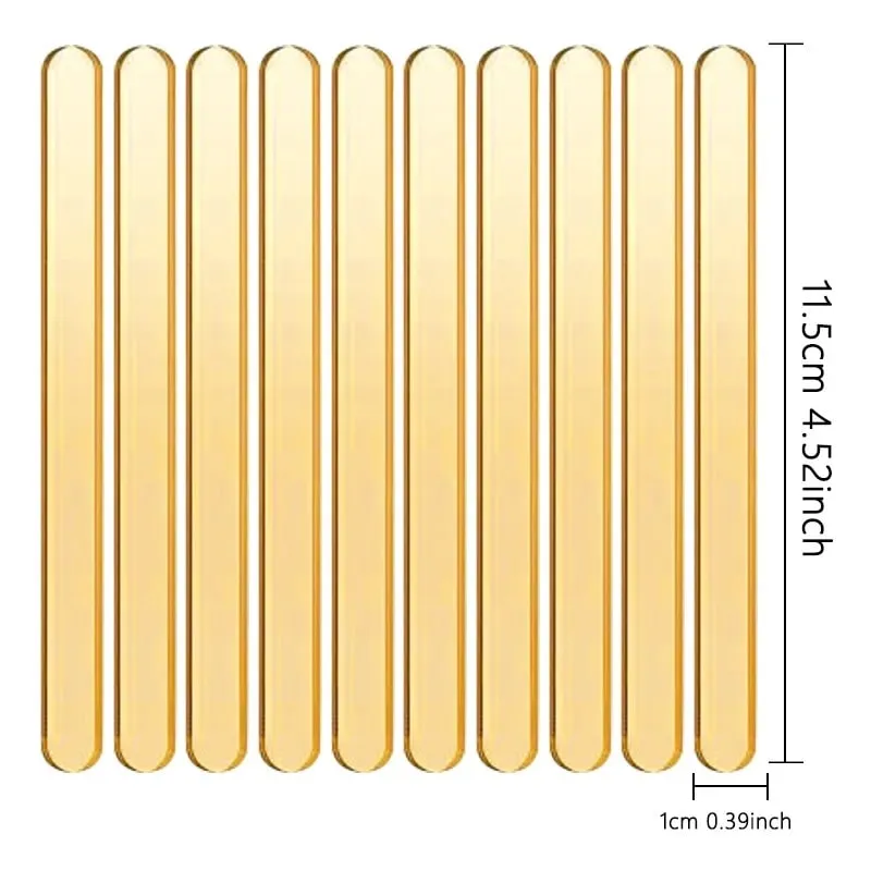 Food Grade Acrylic Ice Cream Sticks 10pcs/set Colorful Light Popsicle Stick Stirring Rod Distinguishing Labels Kitchen Tools