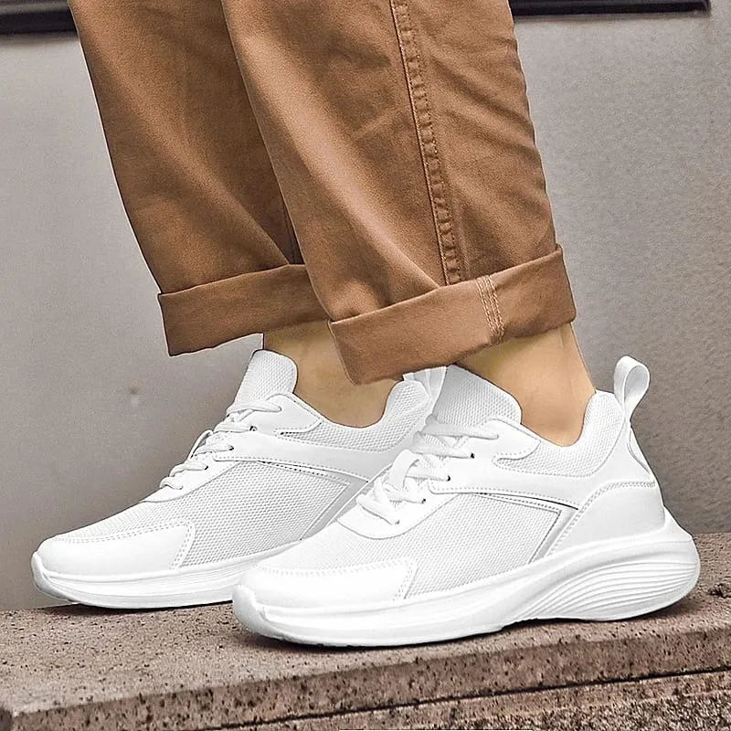 Zapatillas de deporte a la moda para hombre, zapatos con aumento de altura de malla transpirable, suela de microfibra, zapatos cómodos para caminar al aire libre — image 6