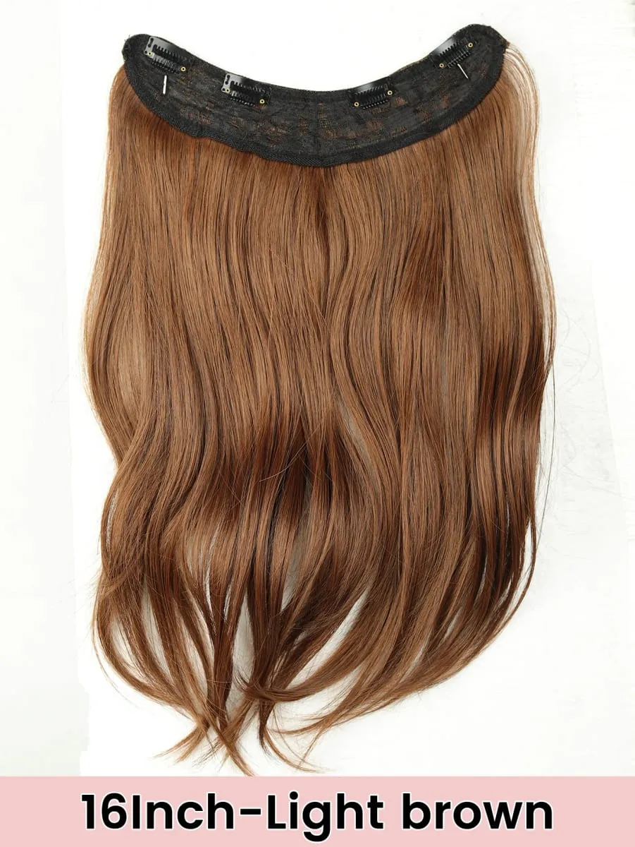 Synthetic V-Shaped Long Curly Wavy Hair Extension Synthetic Wig Layered Hair Extension Hair Pad Fluffy Top Increase Hair Volume — image 10