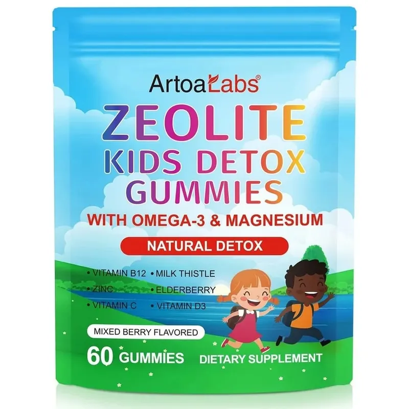 Kids Detox Gummies with Magnesium Zinc & Vitamin D3 Daily Immune Support Digestive Health Energy & Focus for Children 60 CT