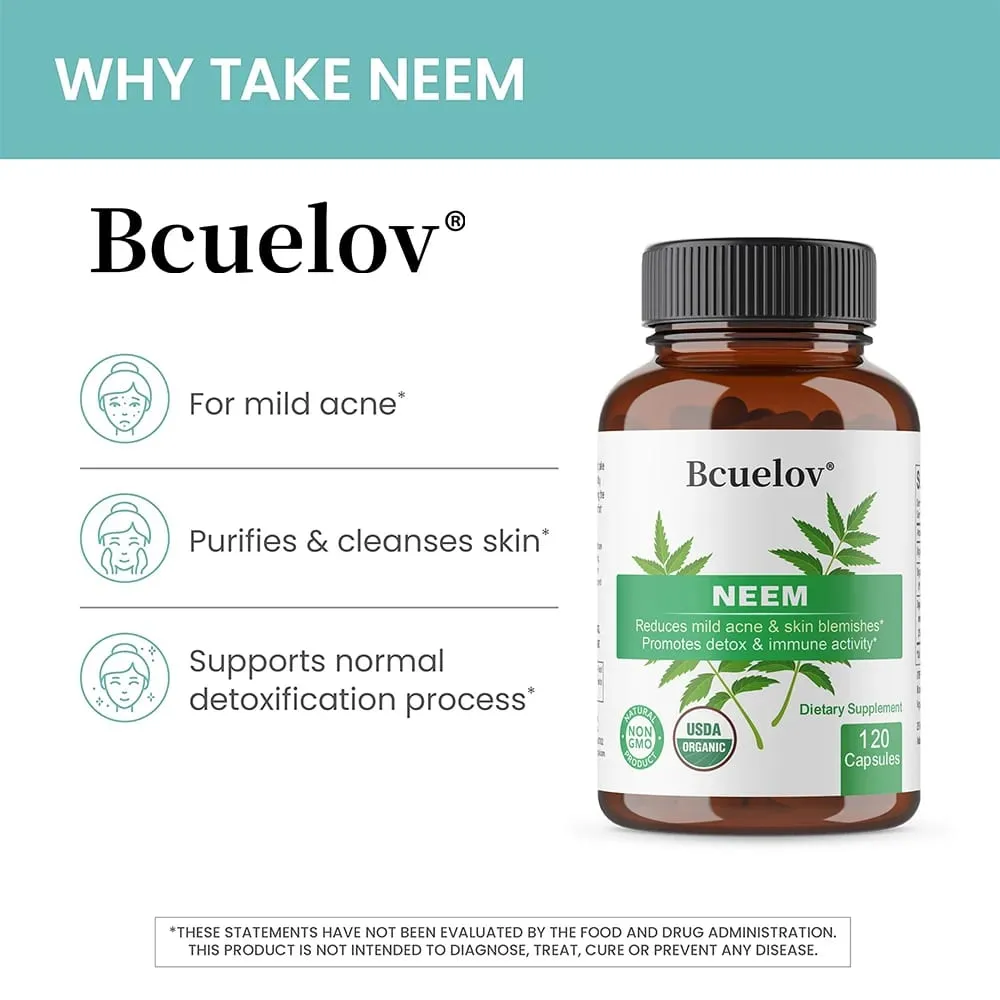Kapsul Neem Organik - Suplemen Jerawat Herbal yang Mendukung Kulit Jernih dan Detoksifikasi - Vegan Non-GMO Bebas Gluten — image 5