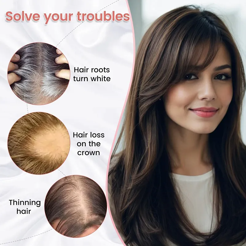 Synthetic Topper Hair Long Straight Invisible Hair Extension Loss Hairpiece Heat Resistant Fiber For Women Daily Styling — image 4