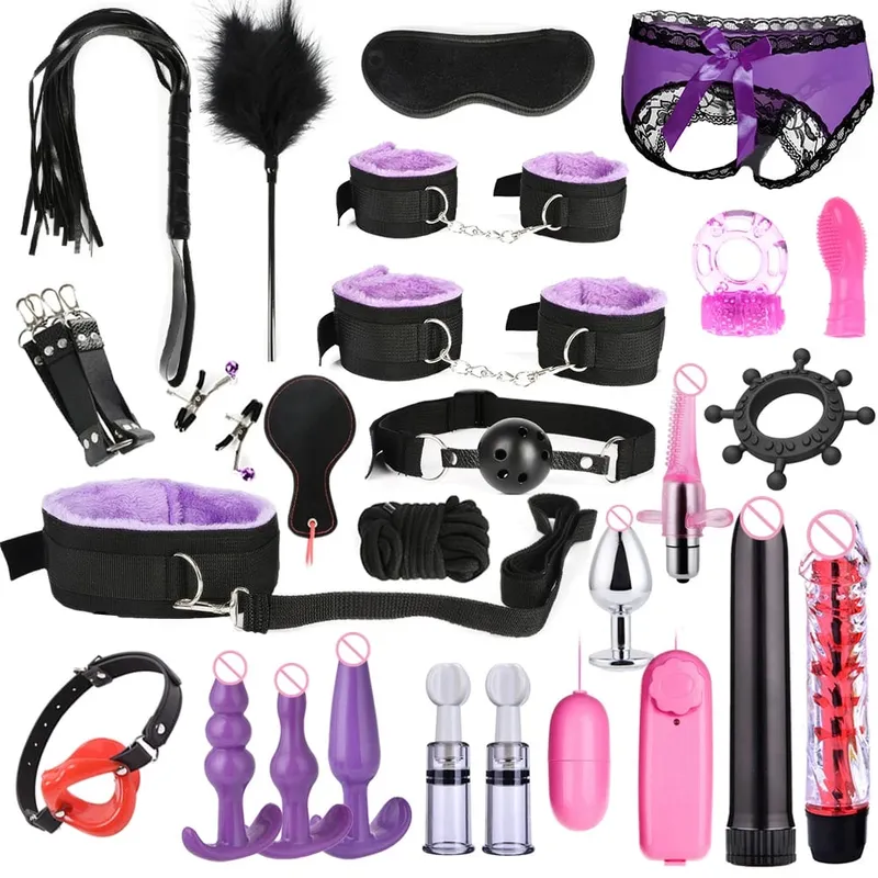 Adult Sex Toy Kits Sets for Sexy Games Bondage Mask Set Feather Handcuffs Ankle Cuff Restraints for Couple Sexual Aids 18+ — image 6
