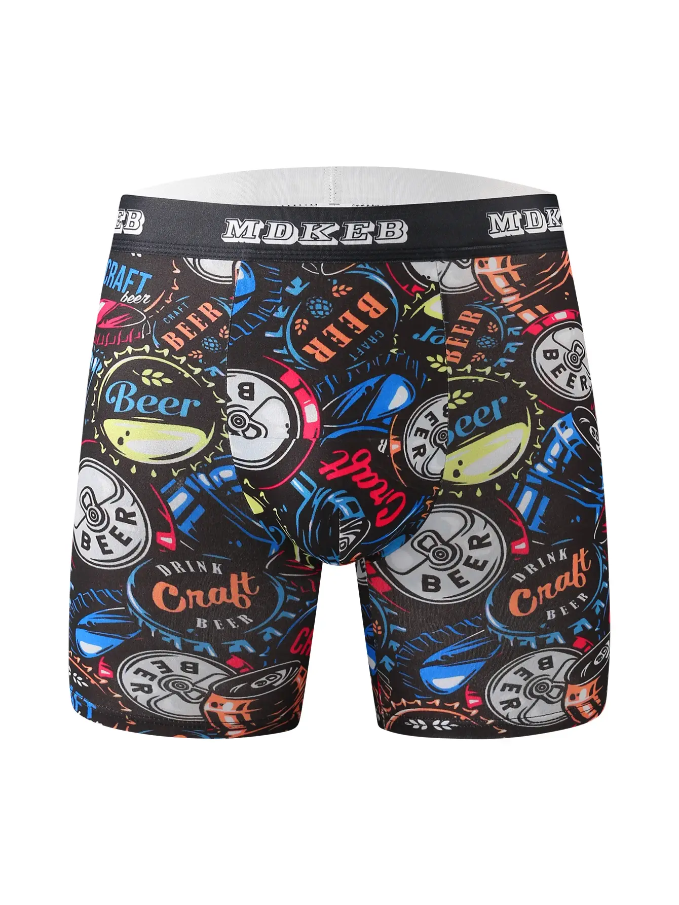 Tiodelade långa boxershortor med graffitimönster för män, ventilerande och bekväma långa boxershortor med hög elasticitet, boxning