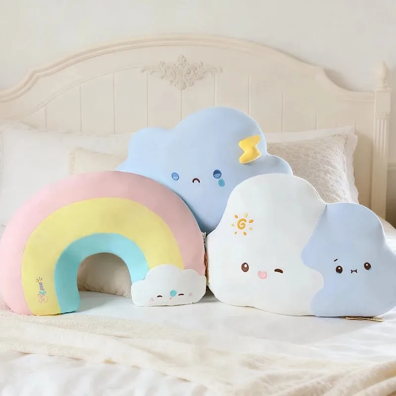 Creative Weather Series Rainbow Cloud Plush Pillow Soft Cute Cartoon Kawaii Stuffed Doll For Kids Sofa Cushion Home Decor — image 9