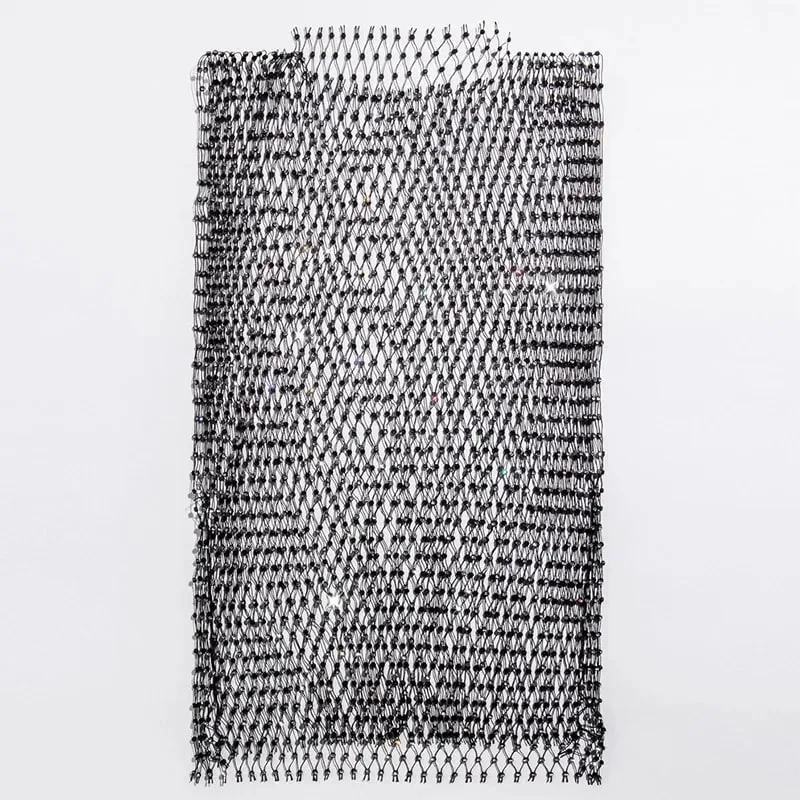 Summer Mesh See Through Vest for Women Sexy Shiny Rhinestone Fishnet Hollow Out Crop Top Beach Cover Up Party Club Tank Tops — image 6