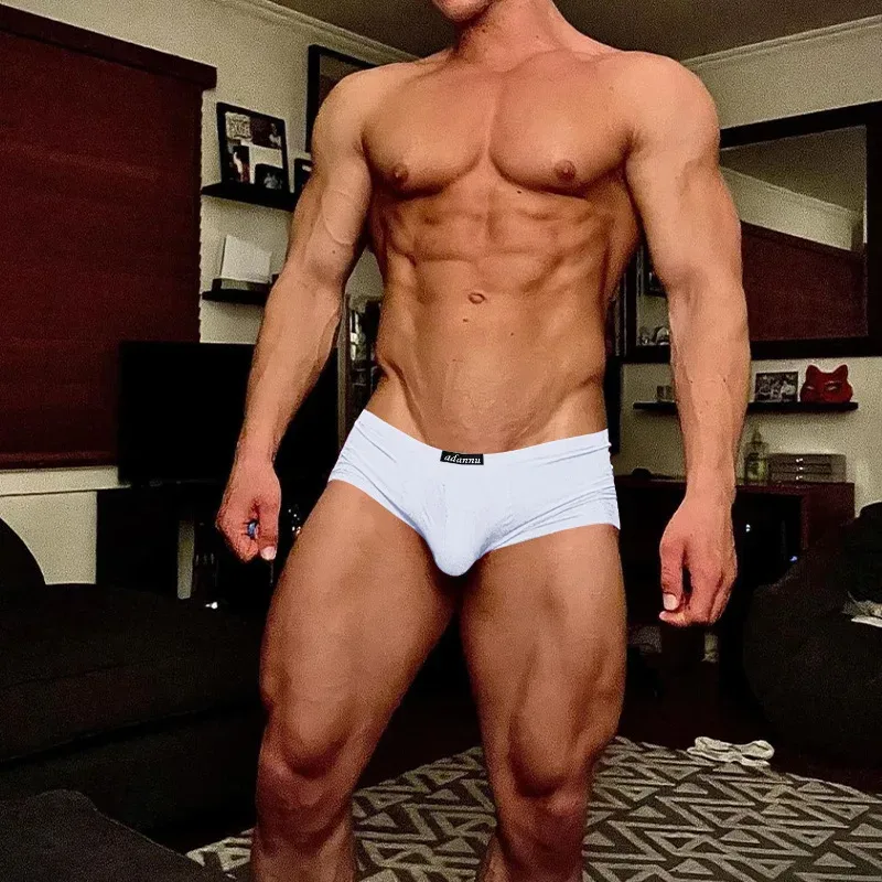 Cueca boxer masculina fina modal macia, sexy ultra baixa cintura u convexa, cueca boxer alta elástica sem costura respirável — image 3