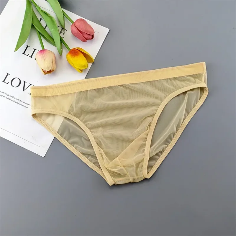 Plus Size Transparent Underwear See Through Sexy Briefs for Men with Pouch Nylon Hombre Slips Breathable Male Panties XL-4XL — image 12