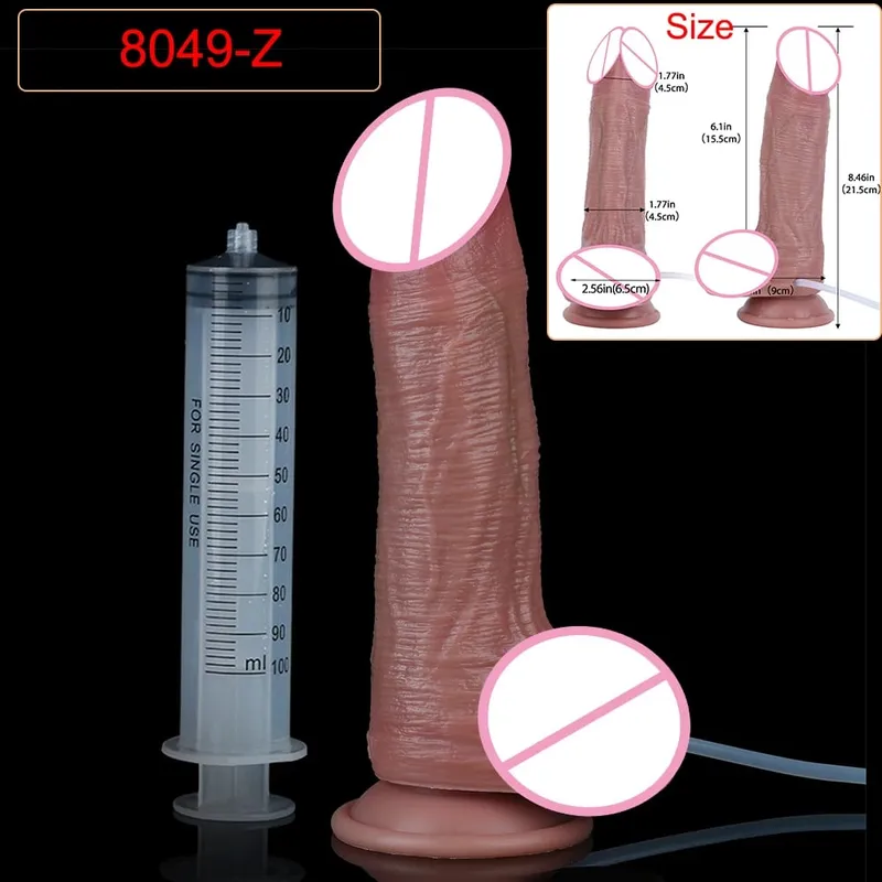 Deep Veins Ultra Squirting Dildo Silicone Skin Touch Long Ejaculating Butt Plug For Men Women G-Spot Stimulate 18+ Sex Toys — image 33