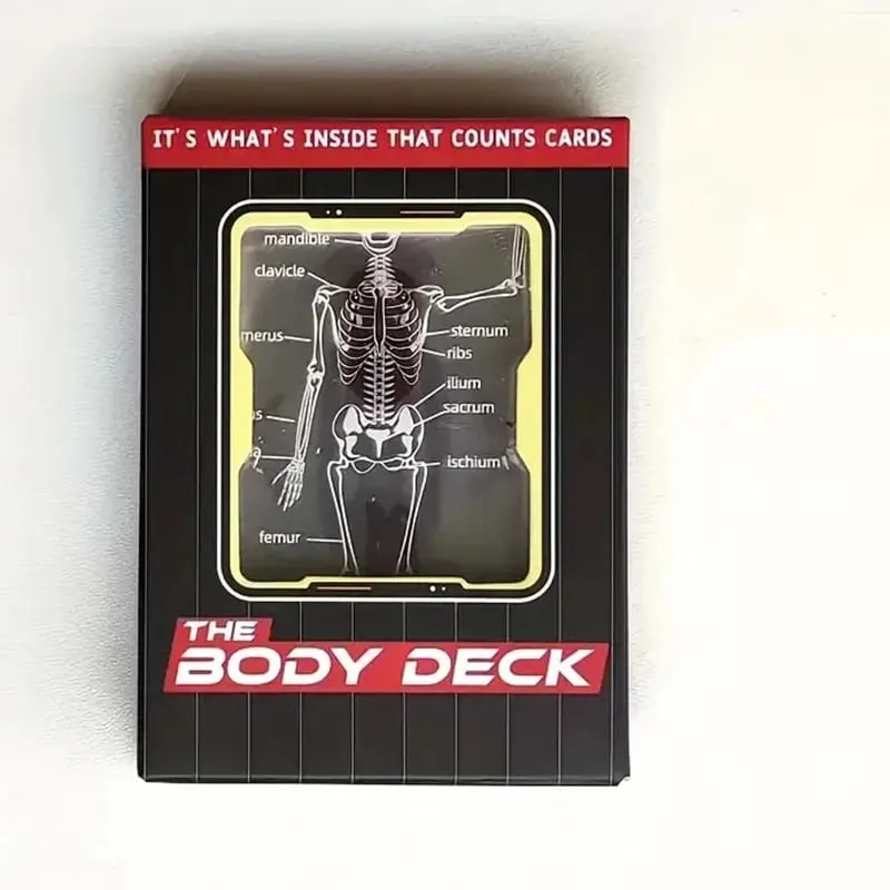 Human Skeleton Knowledge Poker Cards Transparent PVC Waterproof Cards Educational Gifts and Collectibles for Medical Students