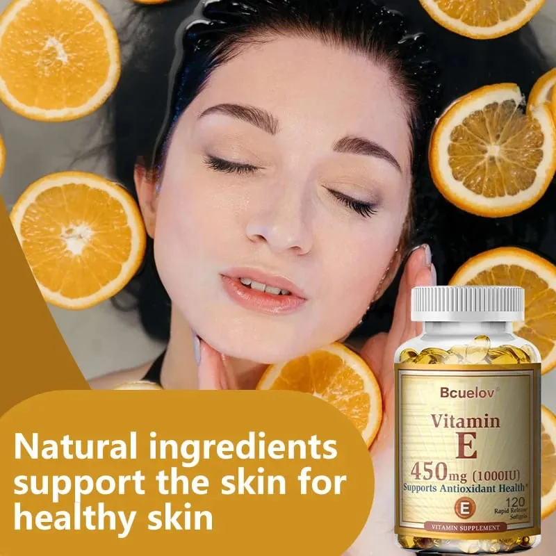 Vitamin E Supplement Capsules- 1000 IU - Promote Skin Immunity and Heart Health Help Blood Circulation Gluten-free — image 5