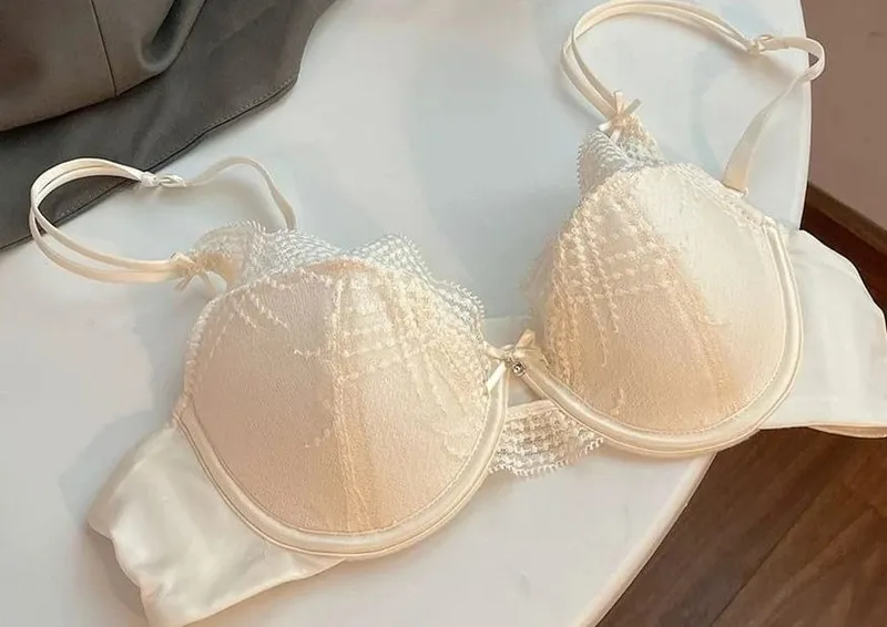 Ladies 2 Pieces Lace Underwear Suit Pure Desire Deep V Low Neck Thin Strap Soft Underwire Push Up Bra Briefs Sexy Lingerie 32‑38 — image 13
