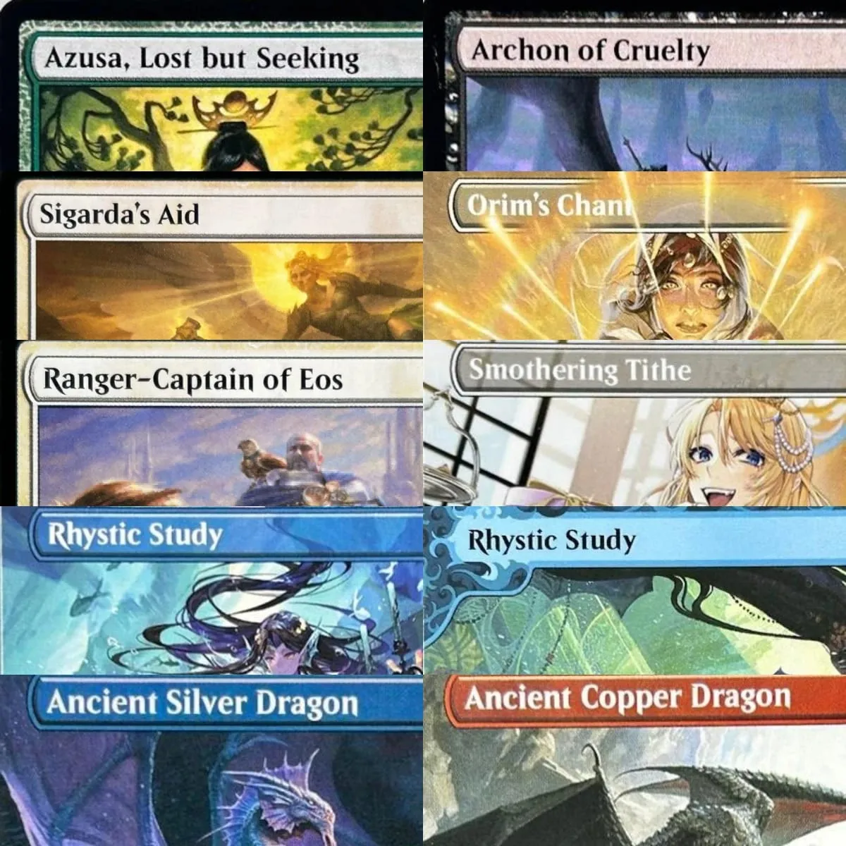 LK55 Holo Archon of Cruelty Azusa Lost but Seeking Orim's Chant Rhystic Study High-Quality TCG Proxy Cards (Black-Core) — image 1