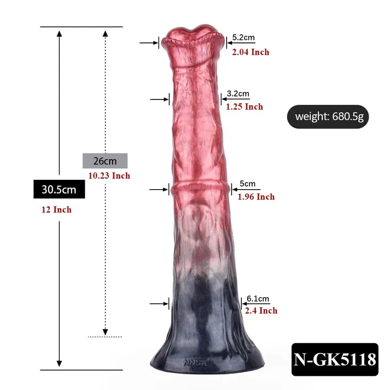 Silicone Horse Dildo Long Penis Anal Plug Huge Knot G-spot Vaginal Stimulator with Suction Cup Adult Sex toy for Women Men — image 9