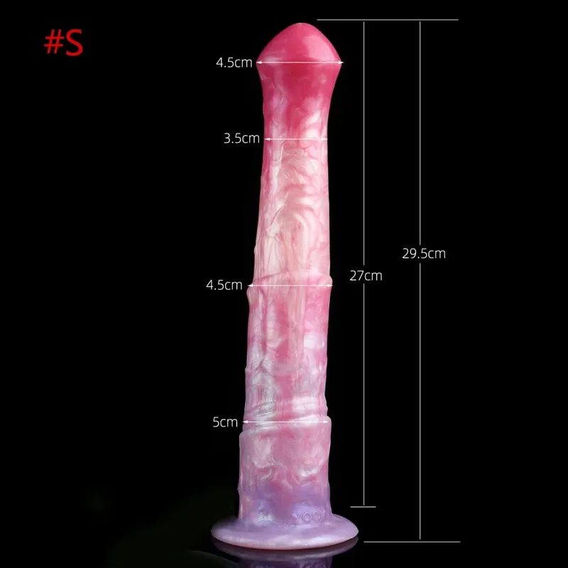 3 size S M L Colorful Large Long Silicone Fantasy Horse Dildo With Suction Cup Anal Dildo Penis Sex Toys for Women Men — image 13