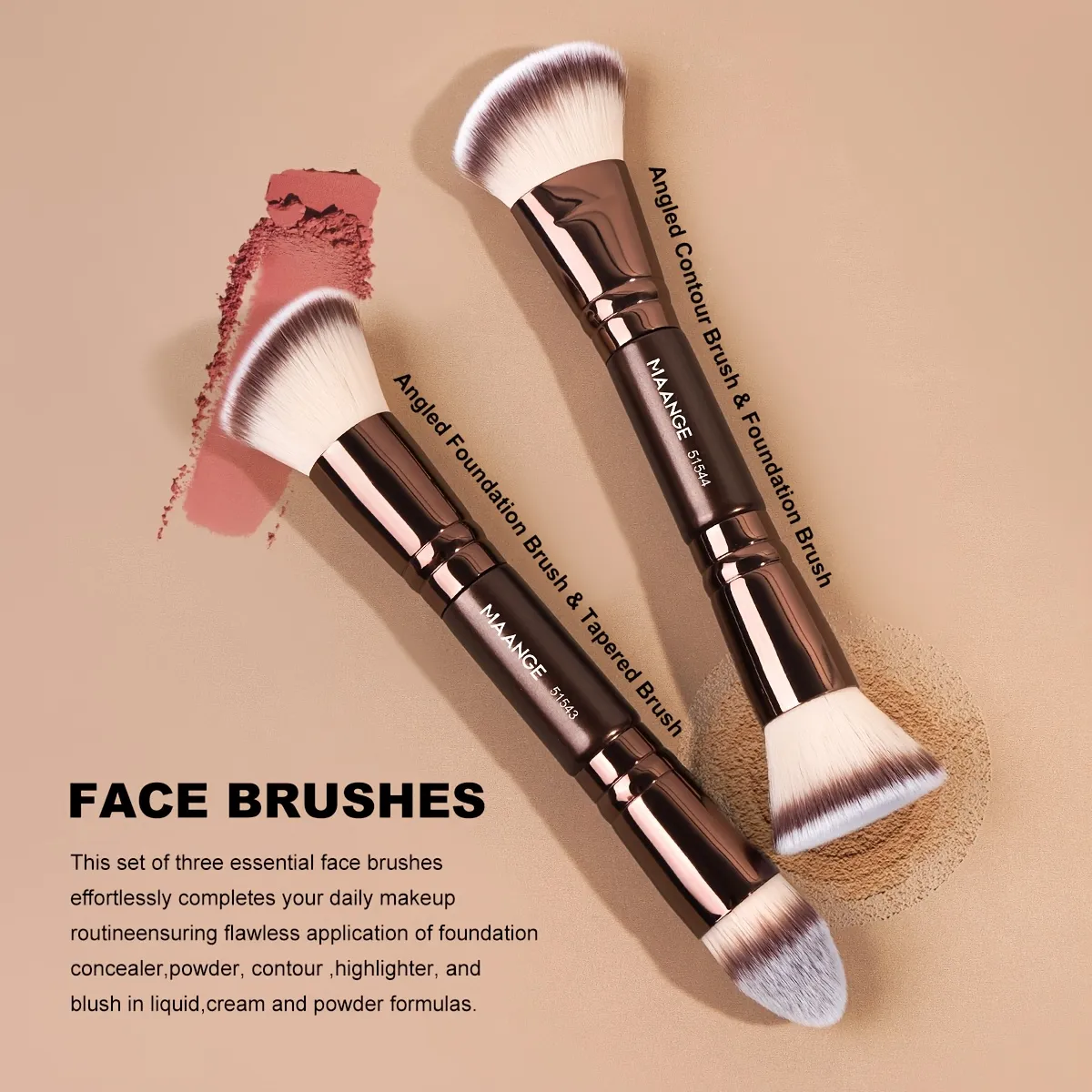 Makeup Brush Set 6pcs Double Headed Makeup Brushes 4pcs Air Cushion Puff Multifunctional Foundation Brush Concealer Brush Powder