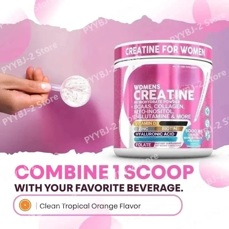 ผู้หญิง Creatine Powder 300g ประกอบด้วย Creatine Monohydrate BCAA และกรดอะมิโนสำหรับสุขภาพประจำวันโภชนาการและการออกกำลังกาย — image 6