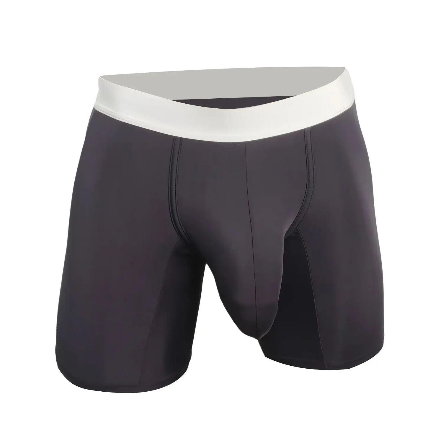 Men Ice Silk Boxer Briefs Deep U Convex Pouch Breathable Cool Quick Dry Sports Running Underwear Anti Chafe Seamless Underpants — image 3
