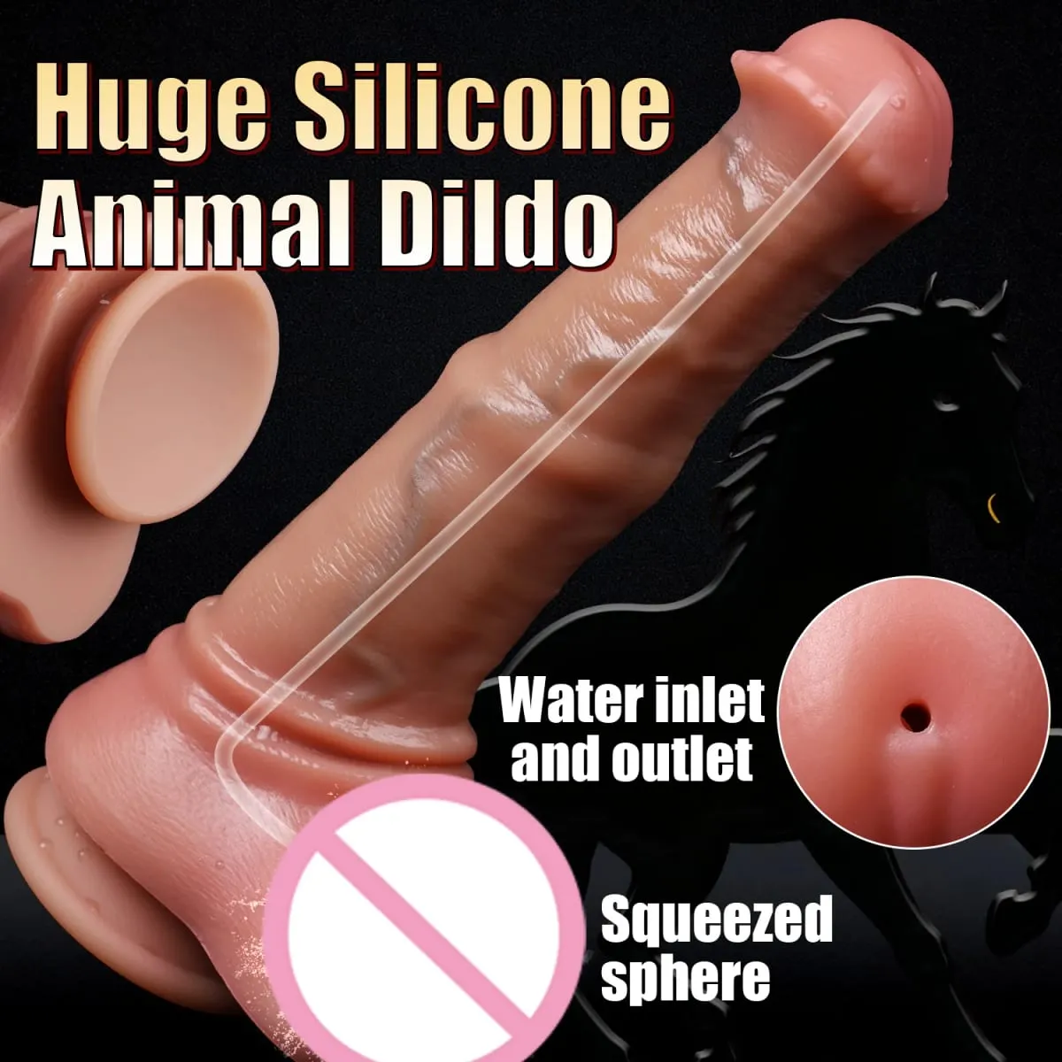 Horse Dildo Sliding Foreskin Ejaculating Penis Vagina Monster Dildos for Women Water Spray Penis Anal Plug Sexy Adult Sex Toy 18