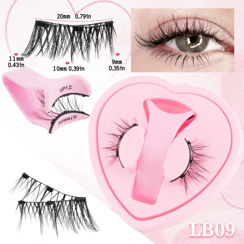 Magnetic Eyelashes 1Pair No Glue Needed 3D Natural Wispy Fake Lashes With Clip Reusable Women Beauty Eye Makeup