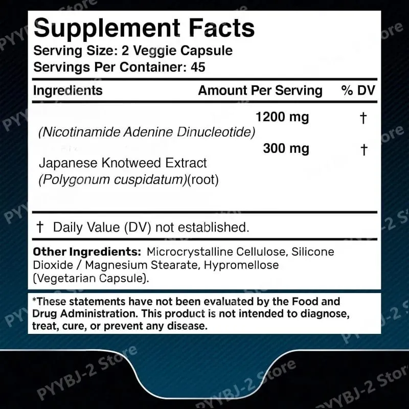 NAD+ Capsules met Resveratrol Kruiden Antioxidant Supplement Ondersteuning Cellulaire Gezondheid Energie & Anti Aging voor Vrouwen Mannen 90 stuks — image 3