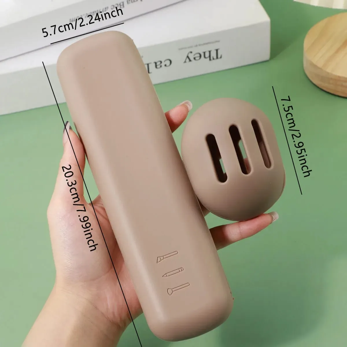 2 Stuks Reizen Make-up Borstel Houder Siliconen Cosmetische Penselen Tas Make-up Spons Case Draagbare Waterdichte Make-up Gereedschap voor Vrouwen — image 3