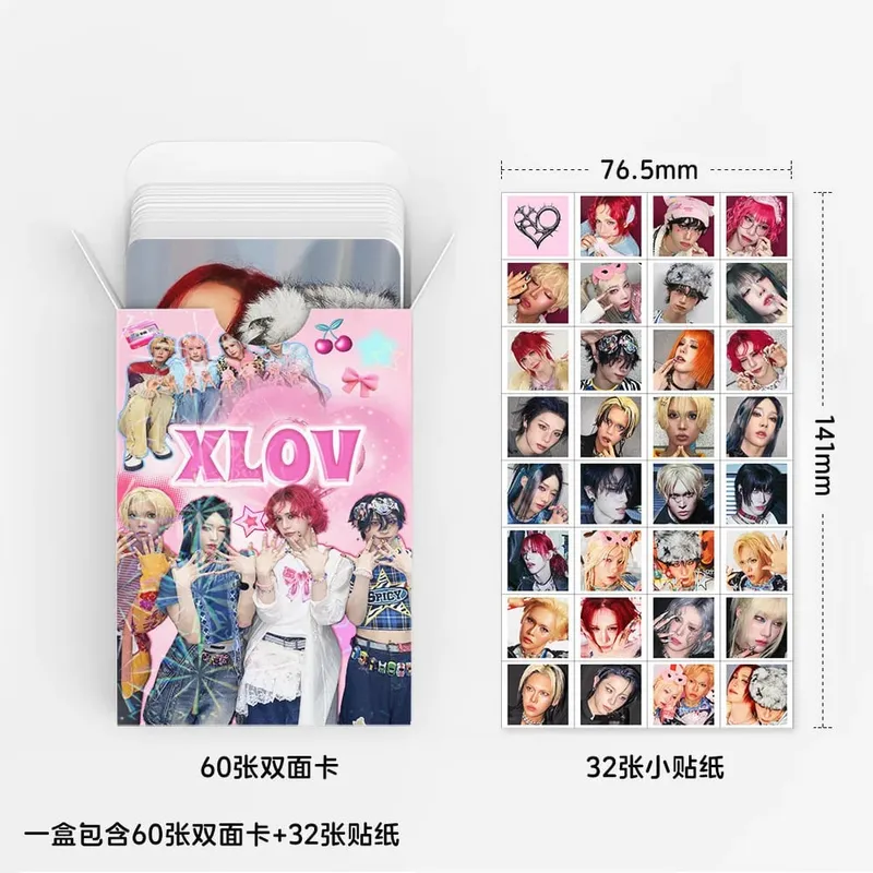 92Pcs/Set Idol XLOV New Mini 2 Album I God Periphery Lomo Cards And Stickers Postcards WUMUTI RUI HARU HYUN Fans Gift Collection — image 3
