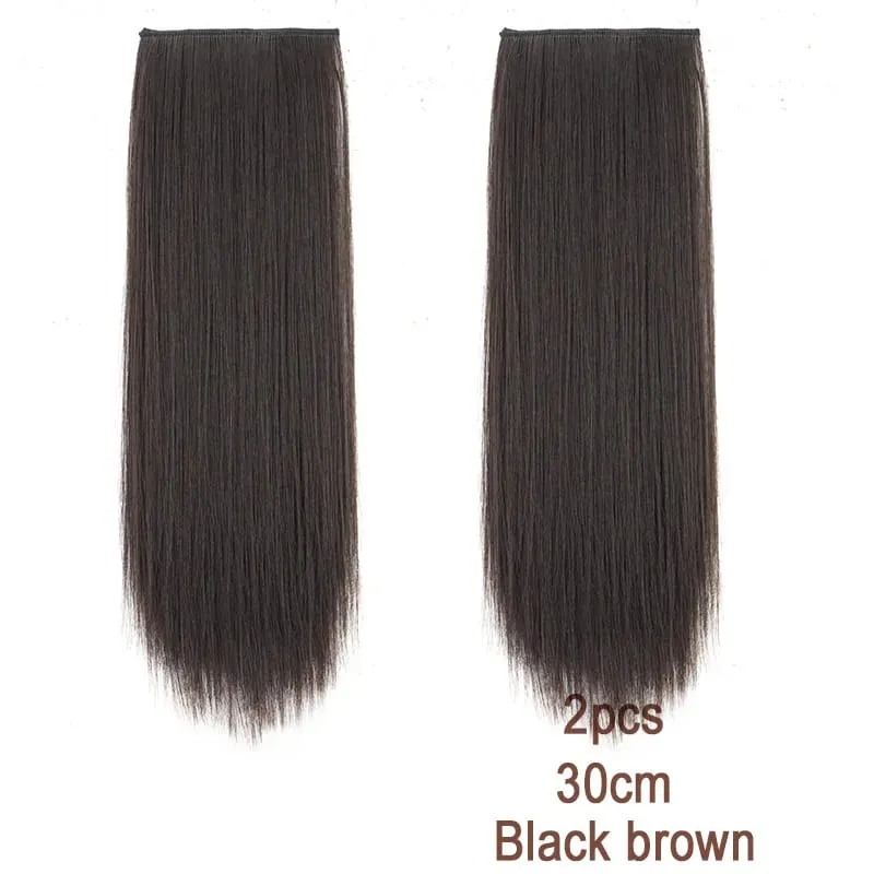 2pcs/Set Synthetic Hair Pads Hair Extensions Invisible Hairpieces for Hair Volume Increase Top Replacement Wig Accessories