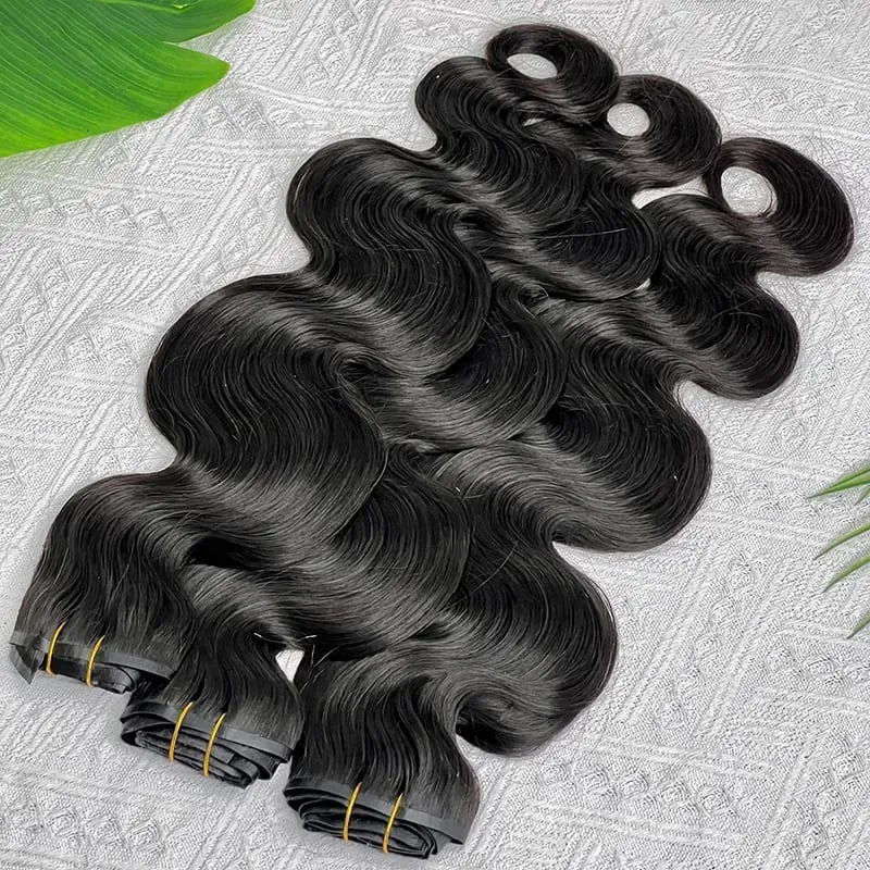 Body Wave Clip in Hair Extensions 100% Human Hair Double Weft Invisible PU Clip In Raw Virgin Hair Hair Full Head 7Pcs/Set