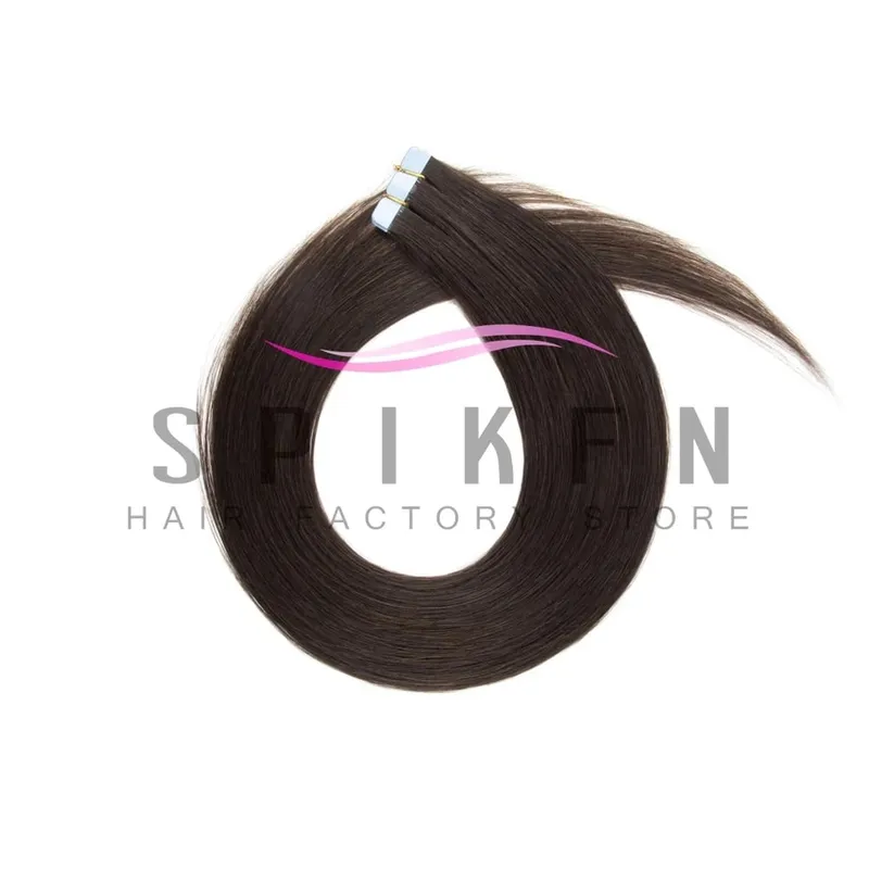 12"-20" Mini Tape Hair Extensions Machine Remy Skin Weft Adhesive Tape In Human Hair Natural Black Brown Blonde Straight 10pcs — image 9