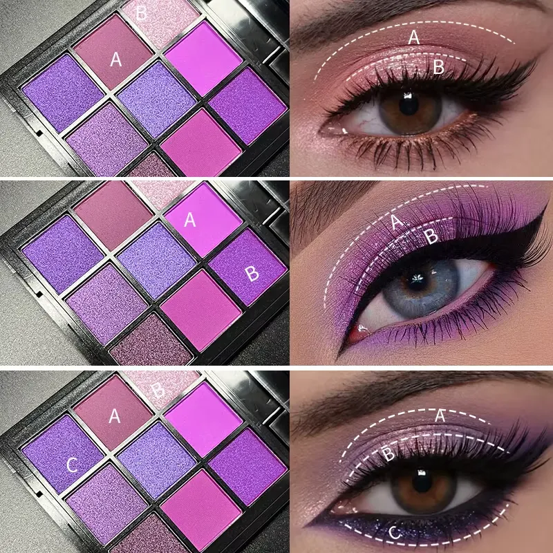 9-Grid Multi-color Eyeshadow Palette Glitter Pearlescent Matte Eye Shadow Shimmer Long Lasting Women Eye Makeup palette Cosmetic — image 7