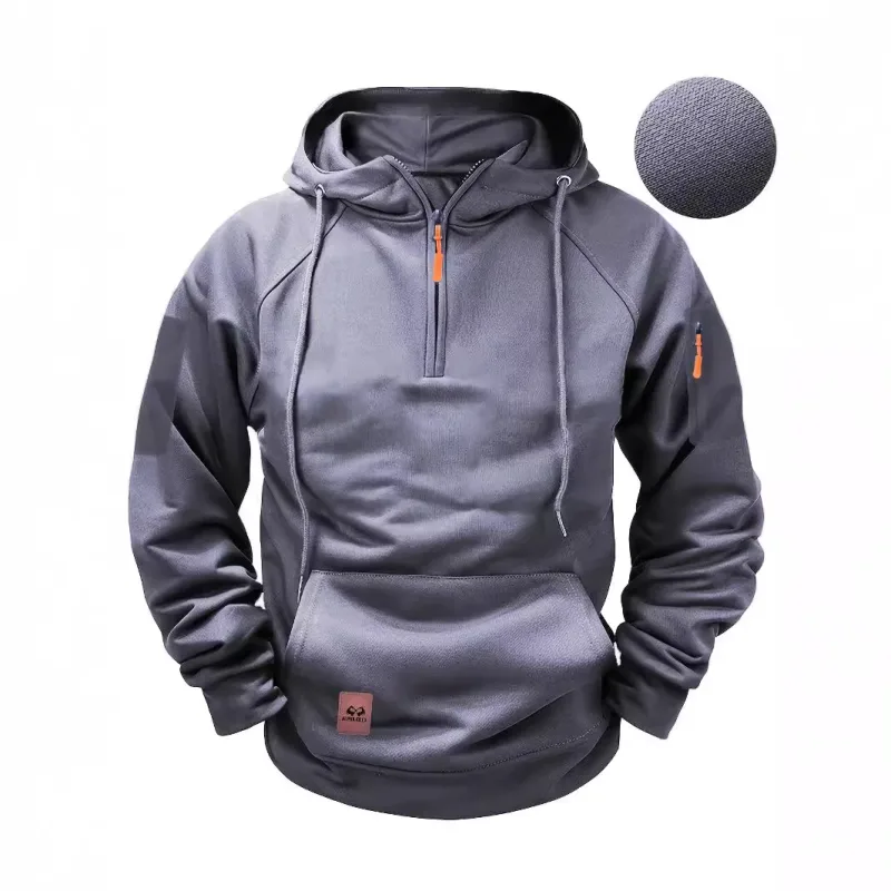 2025 New Men's Keep Warm Hoodie Streetwear Jacket Long Sleeve Sweatshirts Zipper Hooded Pullover Male Running Hooded Sweatshirt