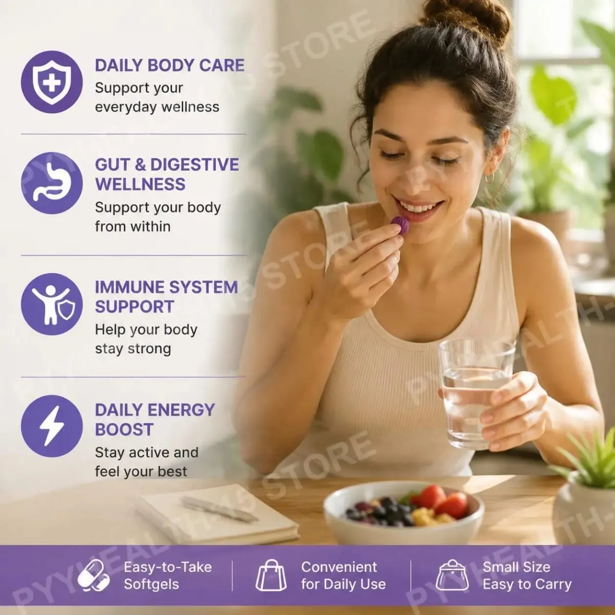 Vaginal Health Gummies PH Balance Support with Vitamin C and Pineapple Fruit Powder Gelatin-Free Daily Wellness 60 Gummies — image 3