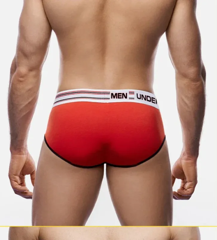 Men's Cotton Color Block Briefs, Pump! Logo Wide Waistband Low Rise Sexy 3D Convex Pouch Underwear 3256813080433415 — image 19