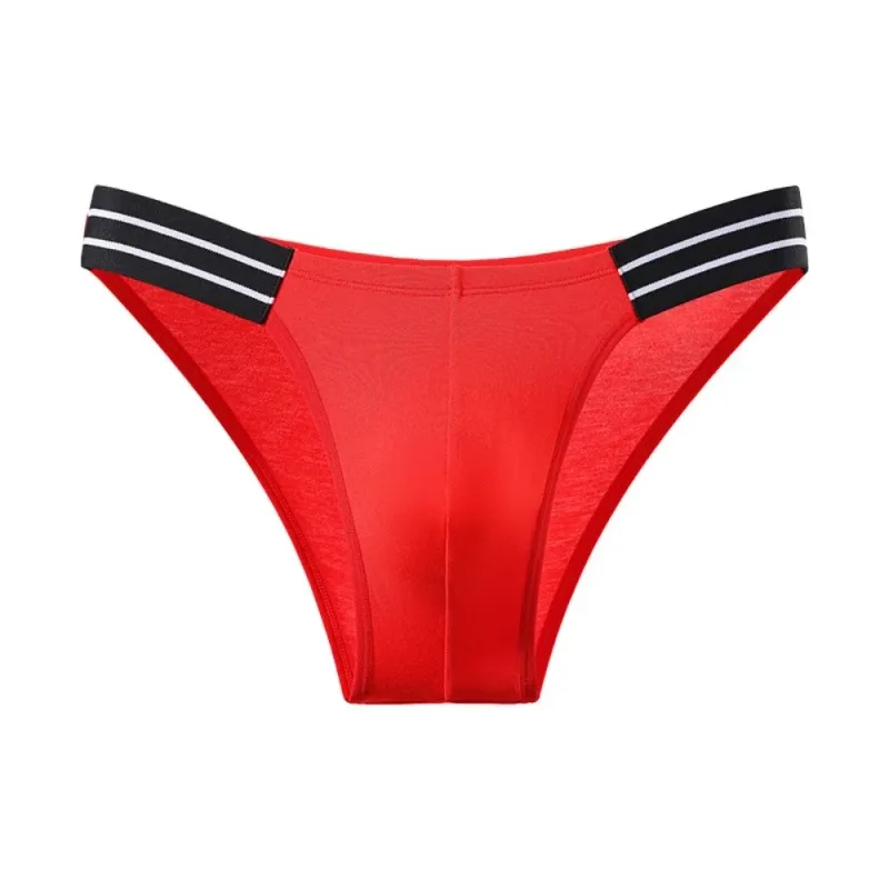 Underpants Lingerie Men's Triangle Panties Stripe Breathable Men Thin Briefs Mid Waist Large Size Underwear for Men Gifts — image 3