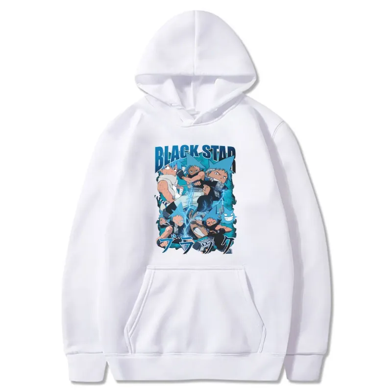Anime Soul Eater Black Star Graphic Print Men Women Funny Clothes Fashion Oversized Hoodies Winter Casual Long Sleeve Streetwear — image 4