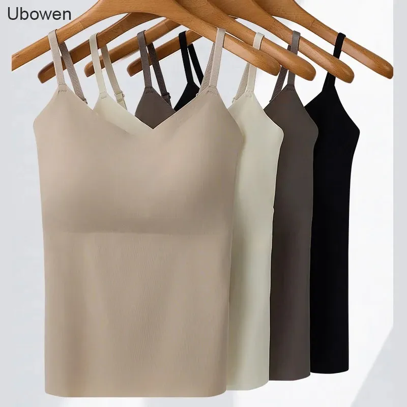 M-2XL Beautiful Back Sling Long Vest With Build-in Bra Women's Summer Fixed Cup Outer Wear Bottoming Top For 40-80kg — image 2